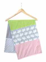 BEBILINO ® Patchwork Babydecke Kinderwagendecke und Baby Kuscheldecke 70×100 cm ELEFANT MÄDCHEN