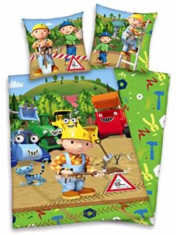 BOB DER BAUMEISTER BETTWÄSCHE 80x80cm, 135x200cm, 100% Baumwolle Renforce, neu von Herding