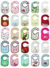 BOMIO | Baby-Lätzchen mit seitlichem Klettverschluss | Babys und Kleinkinder | wasserdicht und waschbar | kindgerechte Tiermotive | geprüft nach EN 71