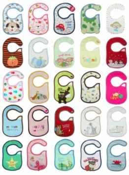 BOMIO | Baby-Lätzchen mit seitlichem Klettverschluss | Babys und Kleinkinder | wasserdicht und waschbar | kindgerechte Tiermotive | geprüft nach EN 71