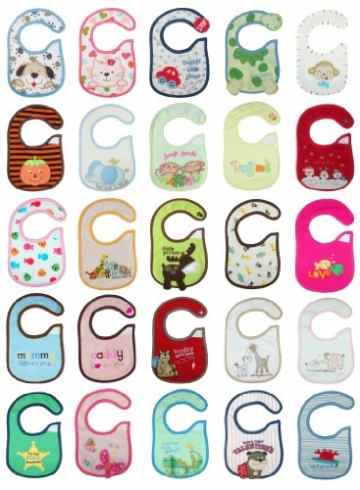 BOMIO | Baby-Lätzchen mit seitlichem Klettverschluss | Babys und Kleinkinder | wasserdicht und waschbar | kindgerechte Tiermotive | geprüft nach EN 71