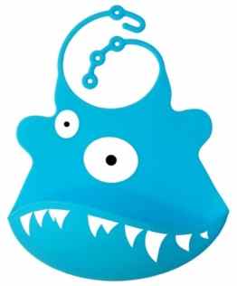 BOMIO Silikon-Lätzchen | mit praktischer Auffangschale | für Babys und Kleinkinder | wasserdicht, leicht abwaschbar, spülmaschinenfest | kindgerechte Tiermotive | geprüft nach EN 71