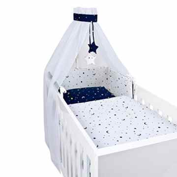 BORNINO HOME 4-tlg. Babybettausstattung Mond+Sterne Bettzubehör, mehrfarbig