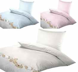 Baby Baumwoll Bettwäsche Vichy Karo mit Teddy’s 100×135 + 40×60