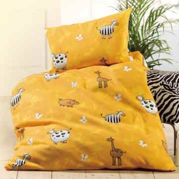 Baby Butt Bettwäsche Biber gold Größe 80×80 cm (35×40 cm)