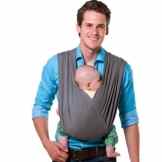 Baby Carrier, sling| grau und schwarz, geeignet für Neugeborene, Säuglinge & Kleinkinder | Öko Tex Zertifiziert Baumwolle/Spandex Komfort Stoff |ideal Geschenk