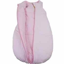 Baby + Kleinkind Schlafsack Ringelstreifen hellrosa, wattiert + warm gefüttert für kühlere Tage, 4-Jahreszeiten-Baumwolle