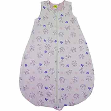Baby + Kleinkind Schlafsack Schmetterling, flieder/rosa/lila, leicht + luftig für wärmere Tage, 4-Jahreszeiten-Baumwolle