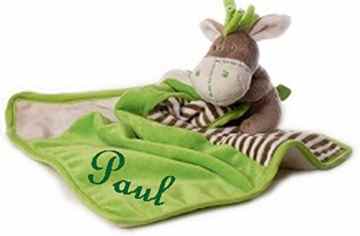 Baby Kuscheltuch Esel mit Namen bestickt