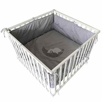 Baby Laufgitter Kinder Krabbelgitter Laufstall höhenverstellbar 100×100 cm + Einlage