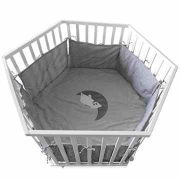 Baby Laufgitter Kinder Krabbelgitter Laufstall höhenverstellbar 6-Eck + Einlage