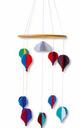 Baby Mobile – Neues Design – Für Jungen und Mädchen – Bunte Heißluft-Ballons aus Filz – Minimalistisch, Stilvoll – Tolle Dekoration für deine Zimmer