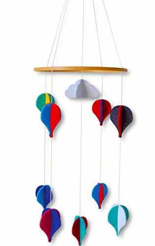 Baby Mobile – Neues Design – Für Jungen und Mädchen – Bunte Heißluft-Ballons aus Filz – Minimalistisch, Stilvoll – Tolle Dekoration für deine Zimmer