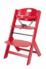 BabyGO 5855 Treppenhochstuhl Holz aus Buche Massiv – mitwachsend, rot