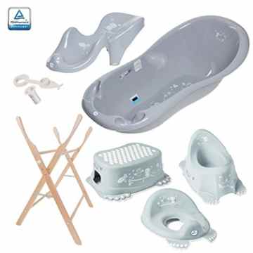 Babybadewanne (102cm) mit Stöpsel – Badewanne 102cm Badesitz Ständer WC-Sitz Töpfchen Hocker