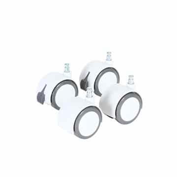 Babybay 100402 Parkettrollen für mini/midi, original, maxi/boxspring, weiß