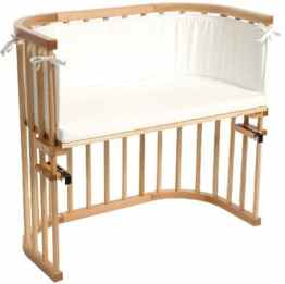 Babybay 105101 – Das Original, natur lackiert mit Nestchen und Matratze, weiss