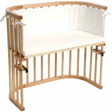 Babybay 105101 – Das Original, natur lackiert mit Nestchen und Matratze, weiss