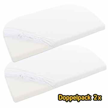 Babybay Jersey Spannbetttuch Doppelpack für original, weiß