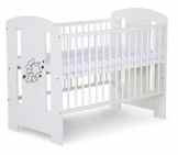 Babybett „Safari Teddybär mit Sternen“ 120×60 cm. – weiß mit Latenrost und Matratze