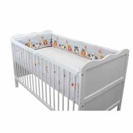 Babybett Nestchen Bettumrandung Nest Kopfschutz 420 cm, 360 cm, 210 cm, 180 cm Bettnestchen Unifarben Motive