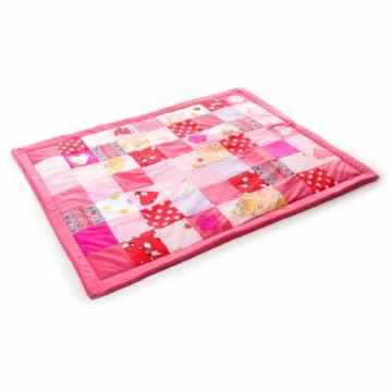 Babydecke Krabbeldecke Patchwork 140x110cm mit doppelter Fuellung in diversen Farben