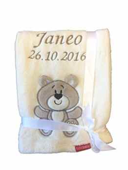 Babydecke bestickt mit Name und Geburtsdatum / kuschelig weich / 1A Qualität
