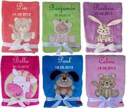 Babydecke weich und flauschig mit Namen bestickt Geschenk Baby Taufe Geburt