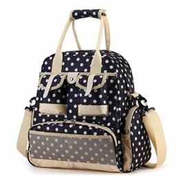 Babyhugs® 5 x Fashion Mama 4-Wege-wickeln Windel Rucksack Tasche – Dunkelblau mit Weiß Punkt Polka Dots