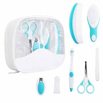Babypflege Set – IntiPal 7-teiliges Set für Baby Alltag Pflege mit Etui 2 Farben