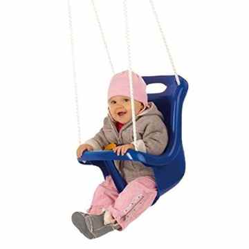 Babyschaukel, Sicherheitsschaukel mit hoher Rückenlehne + extra Sicherheitsgurt (Farbe:blau)