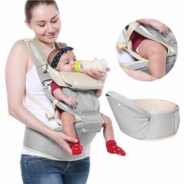 Babytrage Baby Träger Babybauchtragen 3 in 1 Neugeborene Baby Säugling Frontträger Kleinkind Komfort Rucksack mit Taille Hocker Verstellbar 360 ° von YTQSHOP