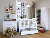 Babyzimmer „LONDON“ Art.-Nr.: 15.06 ; 22.06; 27.1.06 , Kinderzimmer Komplett Set 3-tlg., in Weiß, Kleiderschrank B: 90 cm, Wickelkommode B: 90 cm, Babybett Liegefläche 60 x 120 cm