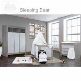 Babyzimmer Felix in akaziengrau 21 tlg. mit 3 türigem Kl. Sleeping Bear weiss
