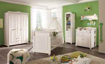 Babyzimmer, Kinderzimmer, Komplett-Set, Babymöbel, Einrichtung, Junge, Mädchen, Kleiderschrank, Wickelkommode, Babybett, weiß Wachs