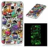 Back Cover Neu Tasche ISENPENK Für 5,0-Zoll Samsung Galaxy J5(2015)/J5(2015) Duos/J500 Hülle Silikon Tiere Muster Ultra Slim Schutzhülle Wasserdicht Stoßfest Soft TPU Handyhülle Case[Karikatur Cartoon] Glanz nachts