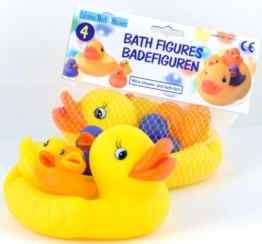 Badeentchen Enten Mutter 3 Kücken Gummienten Quietscheentchen