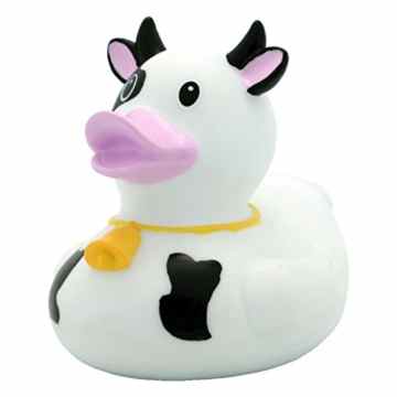 Badeente Quietscheente Kuh schwarz * Ente im Kuhkostüm