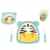 BambooFox Kindergeschirr set – Buntes Bambus Geschirr und Besteck Set mit Motiven – 100% Bio Bambus – umweltfreundlich (Zebra)