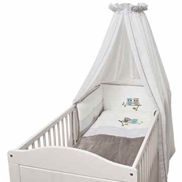 Be Be’s Collection 252-74 Sommer Bett-Set 3tlg. Motiv Eule taupe