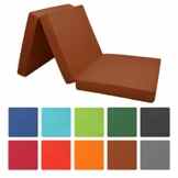 Beautissu® Klappmatratze Campix 60×190 cm – klappbares Notbett als Faltmatratze & Gäste-Matratze faltbar in Braun