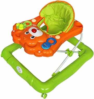 Bebe Style TW2016OG Teddybär Baby Lauflernhilfe mit Spielcenter (5 Melodien) Gehfrei Gehhilfe Baby Walker, grün