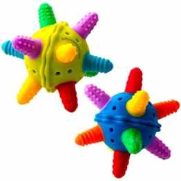 Beißring-Set in Ballform von Babynow | schmerzfreies Zähne Wachsen & Sicheres Lernen + versteckte Rassel | 100% BPA frei