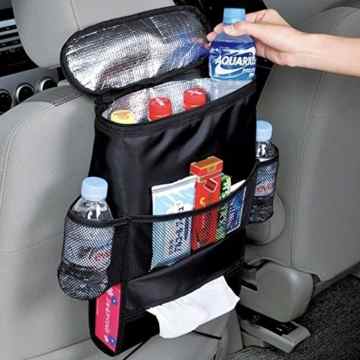 Bestdeal® Autositz Veranstalter Kühler mit Isolierte Kühltasche, Karte, Gewebe, Getränkehalter Halten Sie Warm oder Kalt (Schwarz)