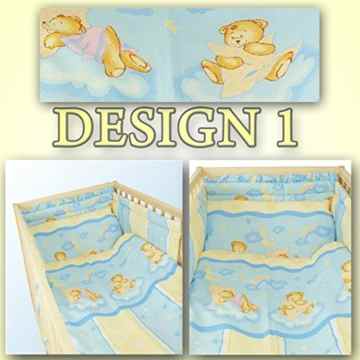 Bettwäsche Baby Bettset Bär auf dem Kissen Blau und Creme Größe 100×135 cm (40×60 cm)