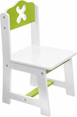 Bieco 79199202 – Kinder Stuhl weiß / grün Sitzfläche ca. 26 x 26 cm