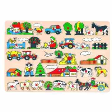 Bino 88073 – Steckpuzzle Bauernhof, maxi