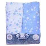 Blue Stars 2er Pack Spannbettlaken Kinderbett Blatt (70 x 140 x 20 cm)