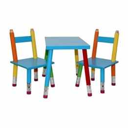 Buntstift Kindersitzgruppe Kindertischgruppe Sitzgruppe Tischgruppe bunt mit 1 Tisch und 2 Stühlen