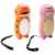 COM-FOUR® 2er Set Dynamo LED Taschenlampe, Schwein & Tiger
